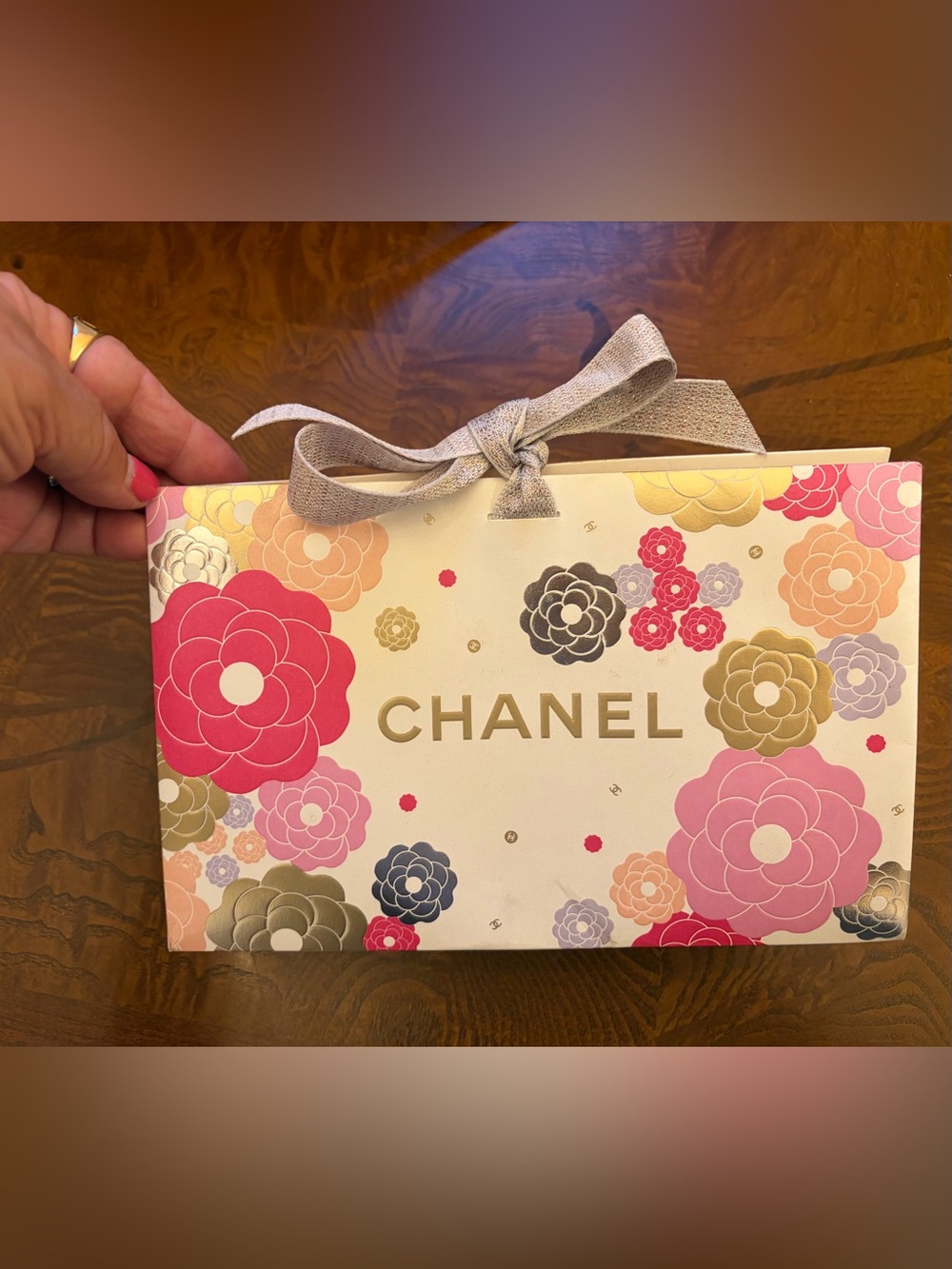 Chanel Camellia Floral Limited Edition Gift Box Bag Pink & Cream